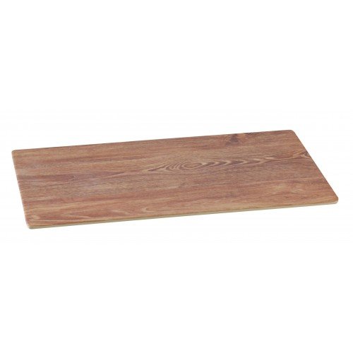 Yanco WD-210 Wooden Serving Tray, Rectangular, Melamine with Wood Look, Brown, 24 each