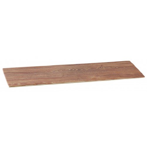 Yanco WD-222 Wooden Serving Tray, Rectangular, Melamine with Wood Look, Brown, 6 each