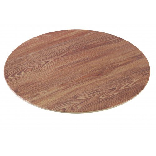 Yanco WD-310 Wooden Serving Tray, Round, Melamine with Wood Look, Brown, 24 each