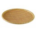 Yanco WD-507 Wooden Tray Plate, Round Deep, Melamine with Bamboo Look, Brown, 36 each