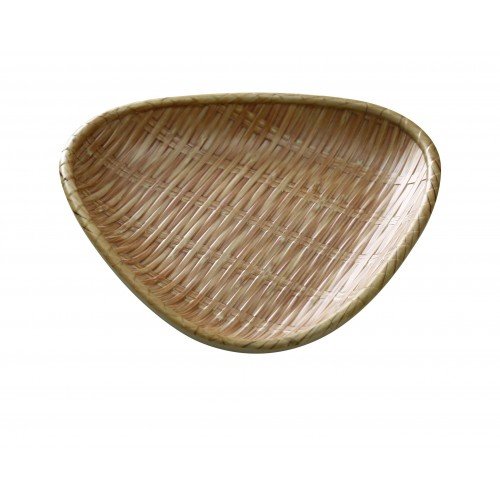 Yanco WD-809 Wooden Tray Plate, Triangular Deep, Melamine with Bamboo Look, Brown, 24 each