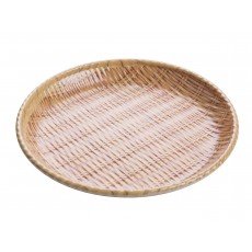 Yanco WD-908 Wooden Tray Plate, Round Deep, Melamine with Bamboo Look, Brown, 48 each